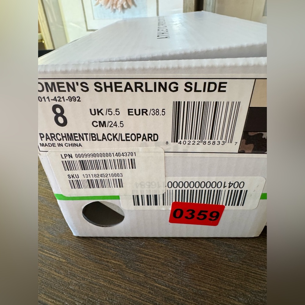 APL Women's Shearling Slide in the "Parchment/Black/Leopard". SZ 8. NIB - Picture 3 of 3